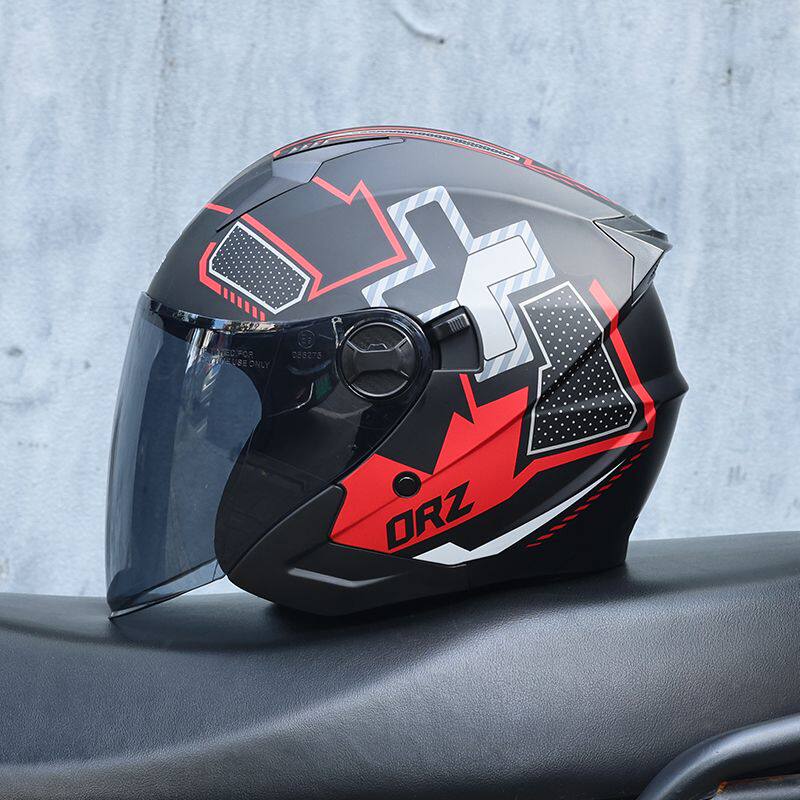 DOT certified dual-lens retro open-face motorcycle helmet-I55