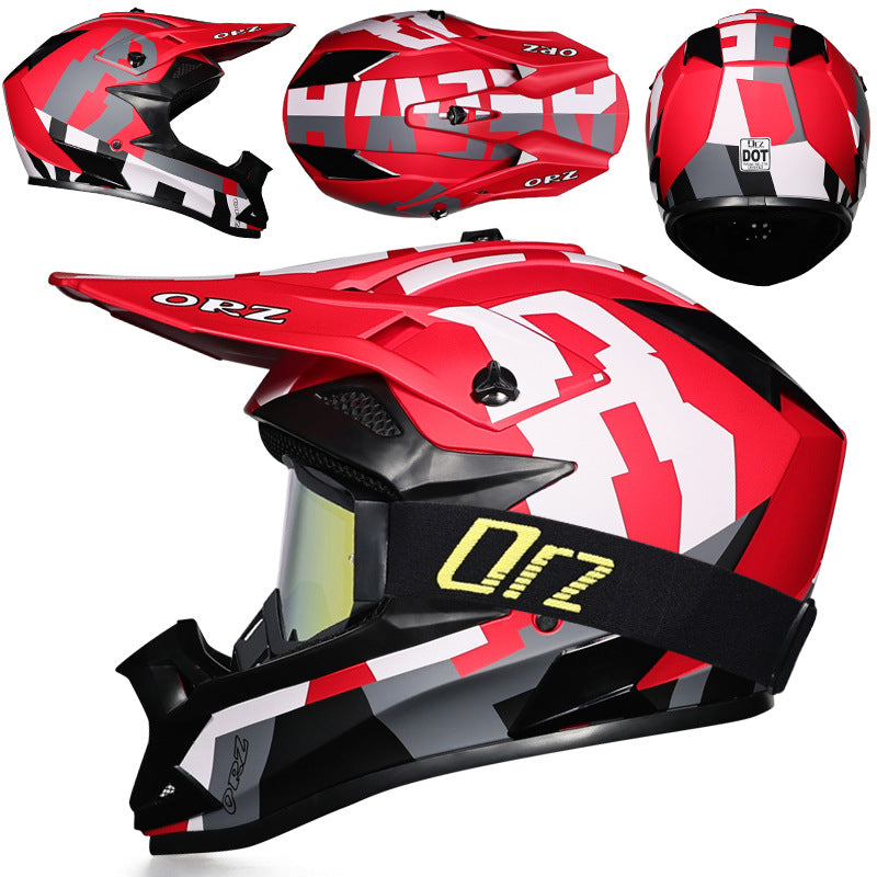 Off-road rally motorcycle racing helmet with goggles-I221