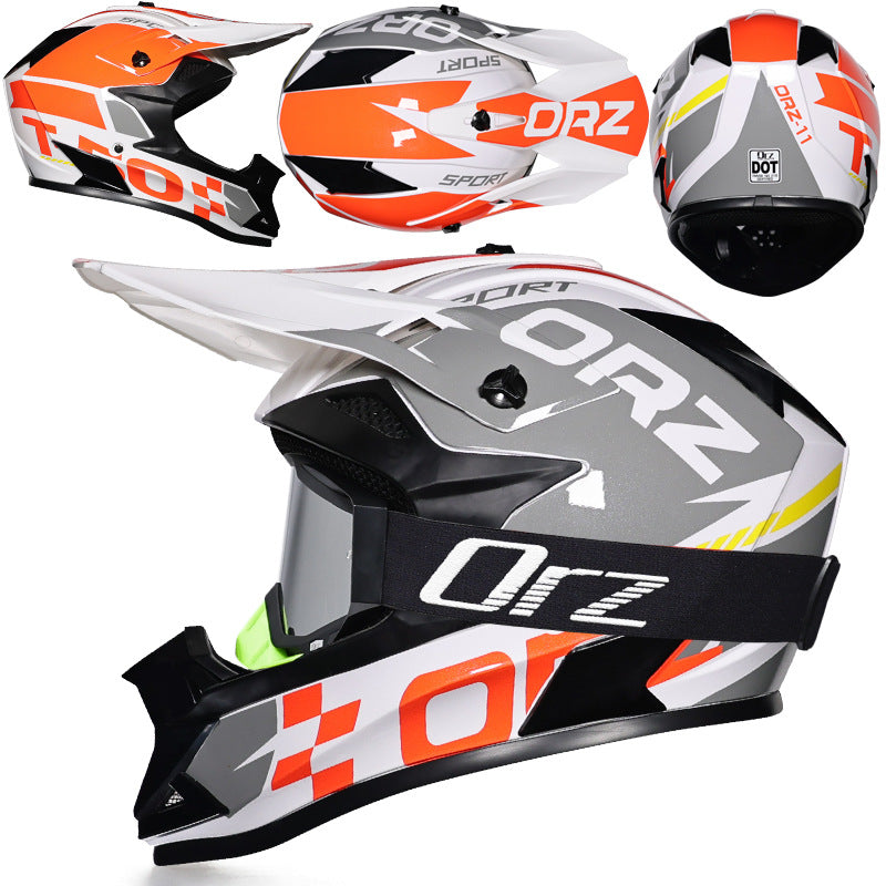 Off-road rally motorcycle racing helmet with goggles-I221