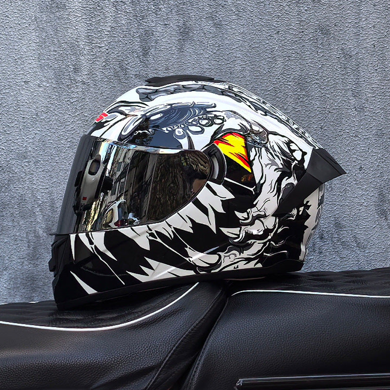 Cool Sport-Style Street Motorcycle Full-Face Helmet with Dual Visors-I160