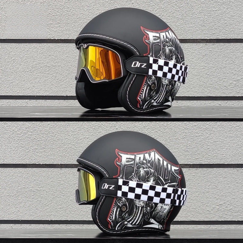 Retro motorcycle helmet, suitable for all seasons-I22