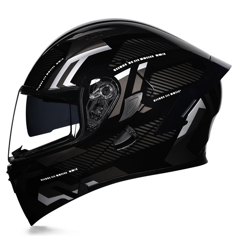 Stylish Modular Motorcycle Helmet with Dual Visors and Rear Spoiler-I153