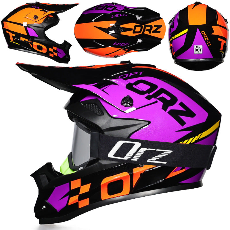 Off-road rally motorcycle racing helmet with goggles-I221