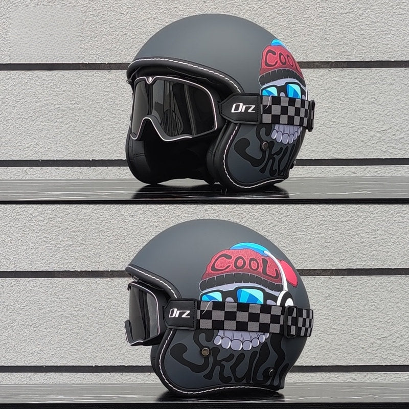 Retro motorcycle helmet, suitable for all seasons-I22