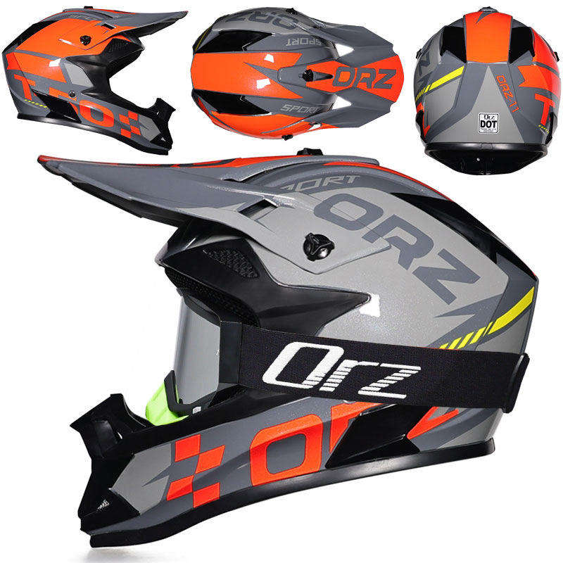 Off-road rally motorcycle racing helmet with goggles-I221