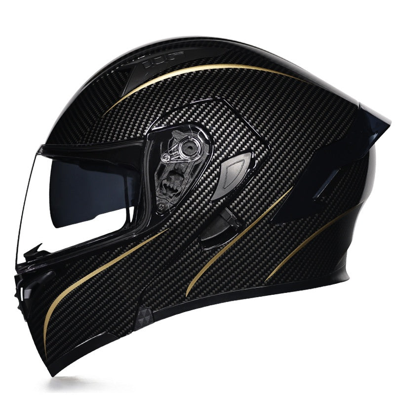 Stylish Modular Motorcycle Helmet with Dual Visors and Rear Spoiler-I153