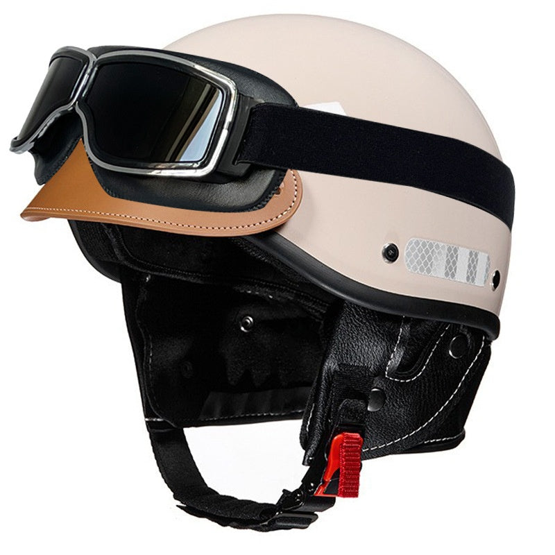 Retro-style motorcycle lightweight half helmet- I16
