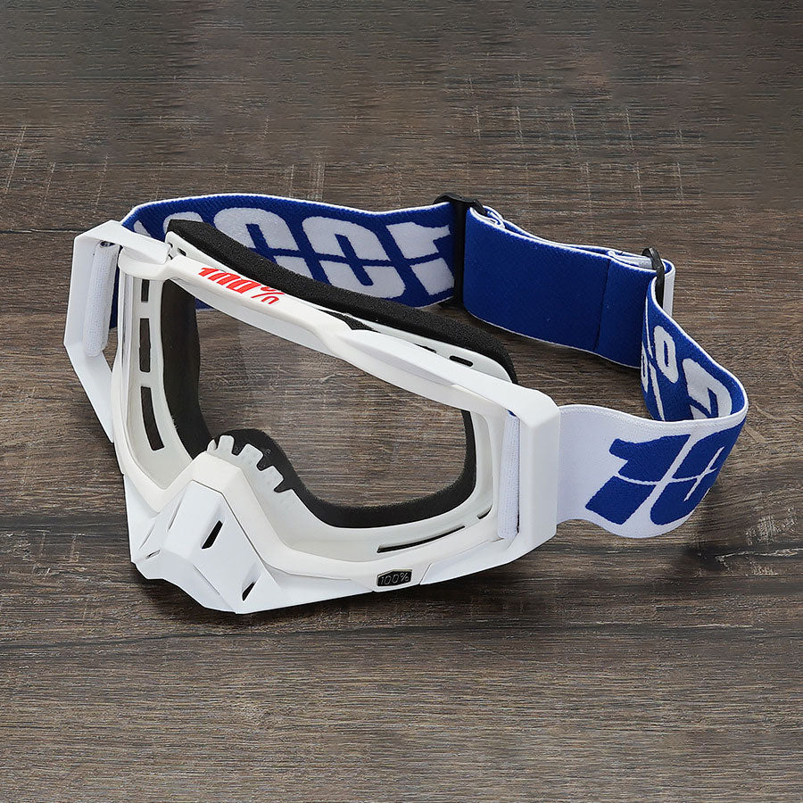 Classic Black and White Motorcycle Riding Goggles-H05