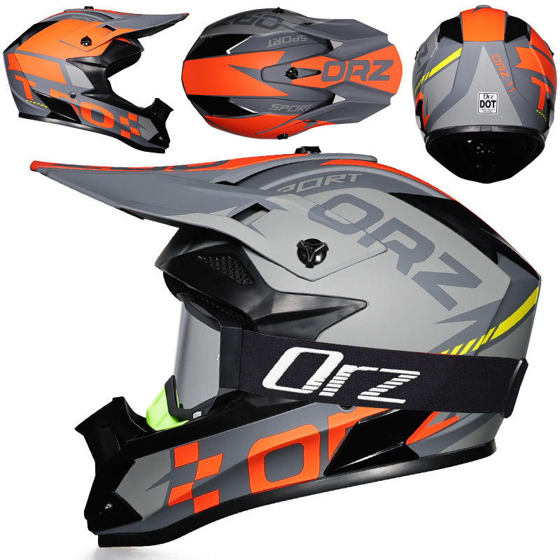 Off-road rally motorcycle racing helmet with goggles-I221