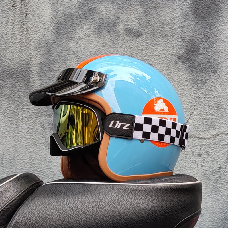 Retro motorcycle open helmet-I20