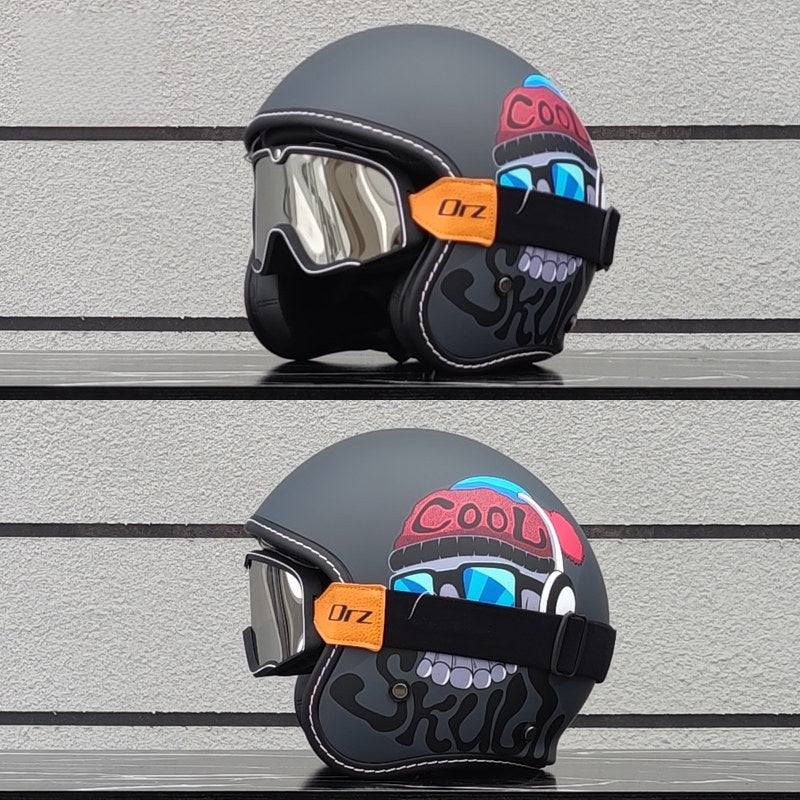Retro motorcycle helmet, suitable for all seasons-I22