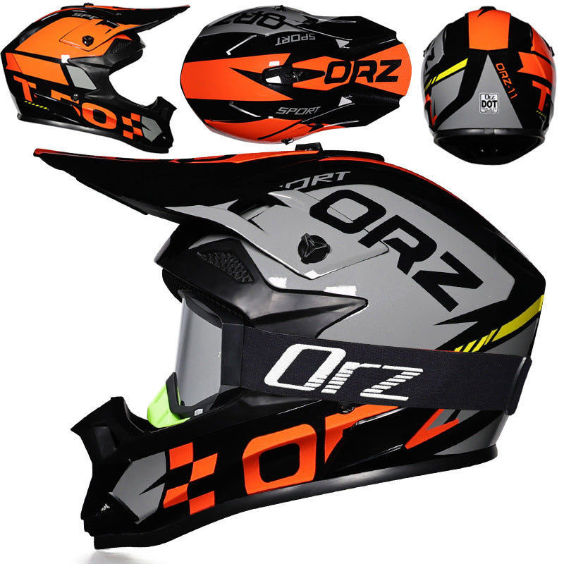 Off-road rally motorcycle racing helmet with goggles-I221