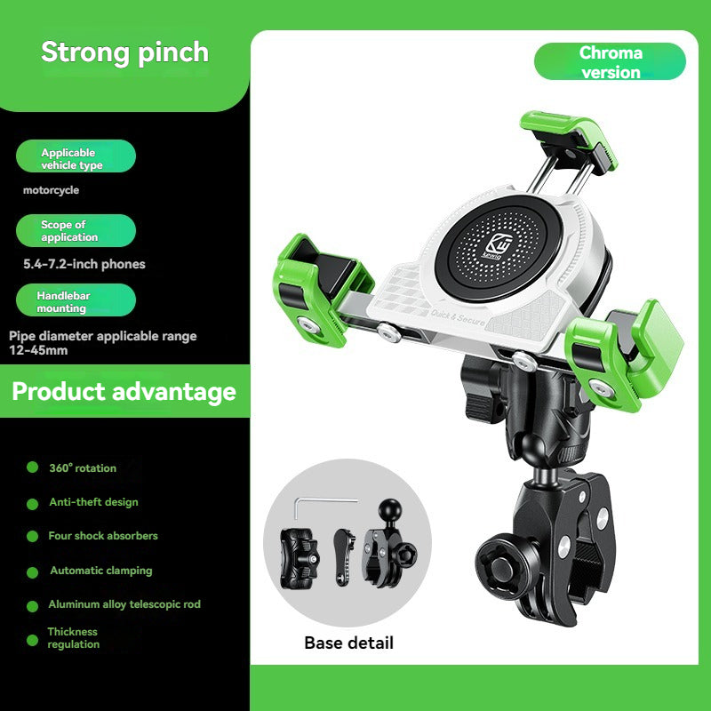 No-blocking camera shock-absorbing anti-theft motorcycle phone holder-M45