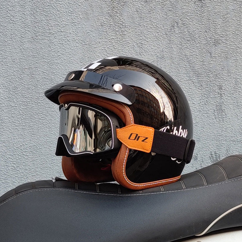 Retro rally motorcycle helmet-I24
