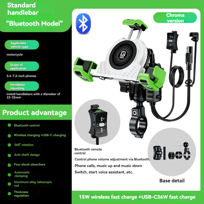 No-blocking camera shock-absorbing anti-theft motorcycle phone holder-M45