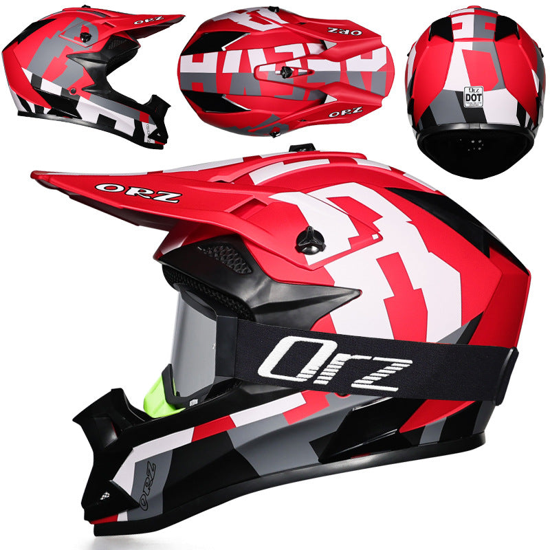 Off-road rally motorcycle racing helmet with goggles-I221