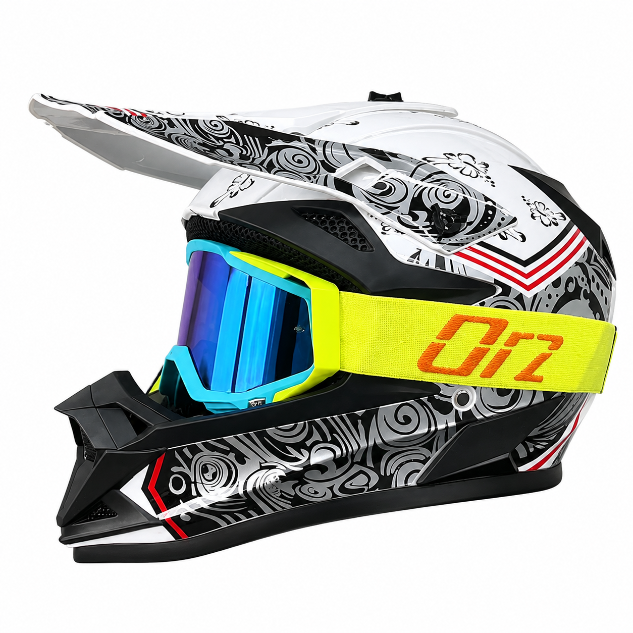 KTVMOTO Off-Road Motocross Helmet with Goggles for Dirt Bike & ATV Riding-I258