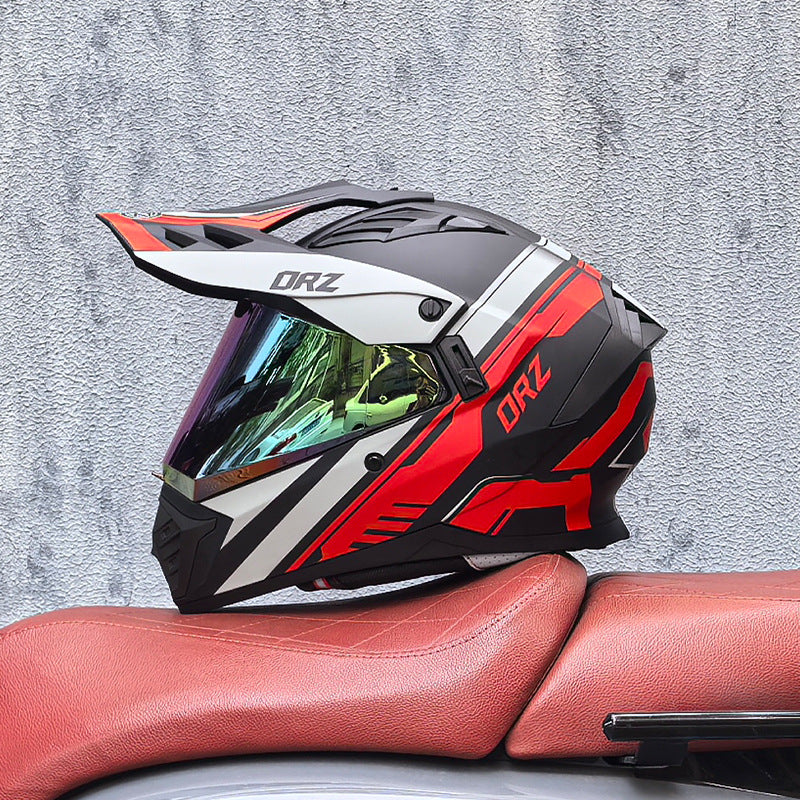Single-visor off-road helmet for street and off-road use-I226