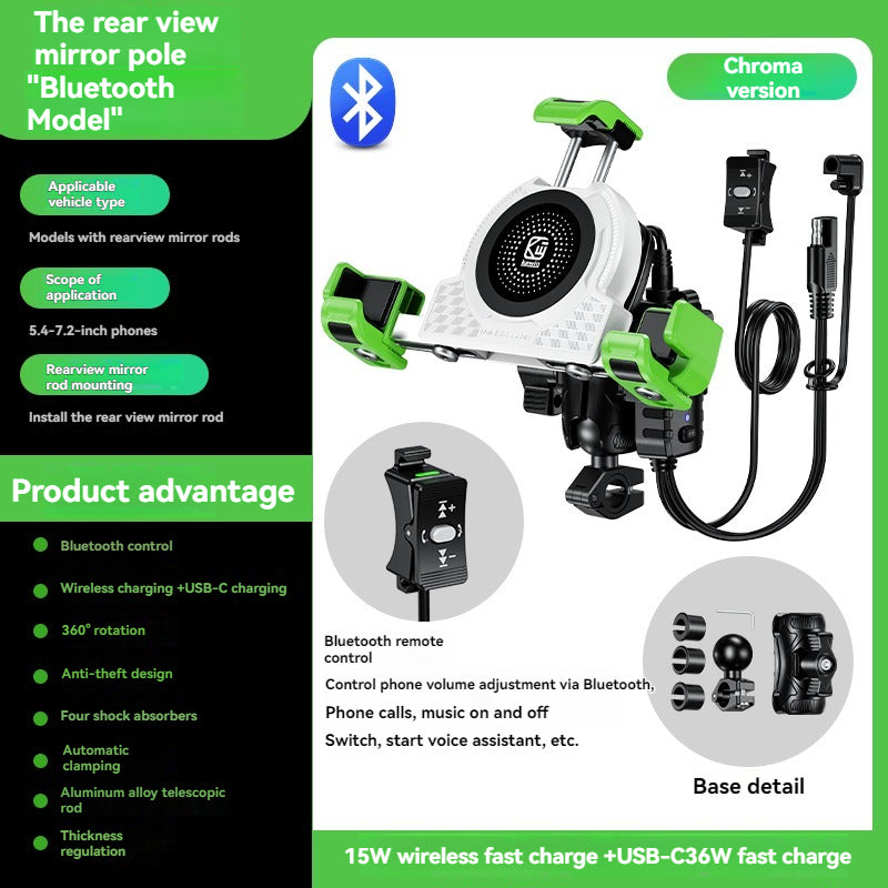 No-blocking camera shock-absorbing anti-theft motorcycle phone holder-M45