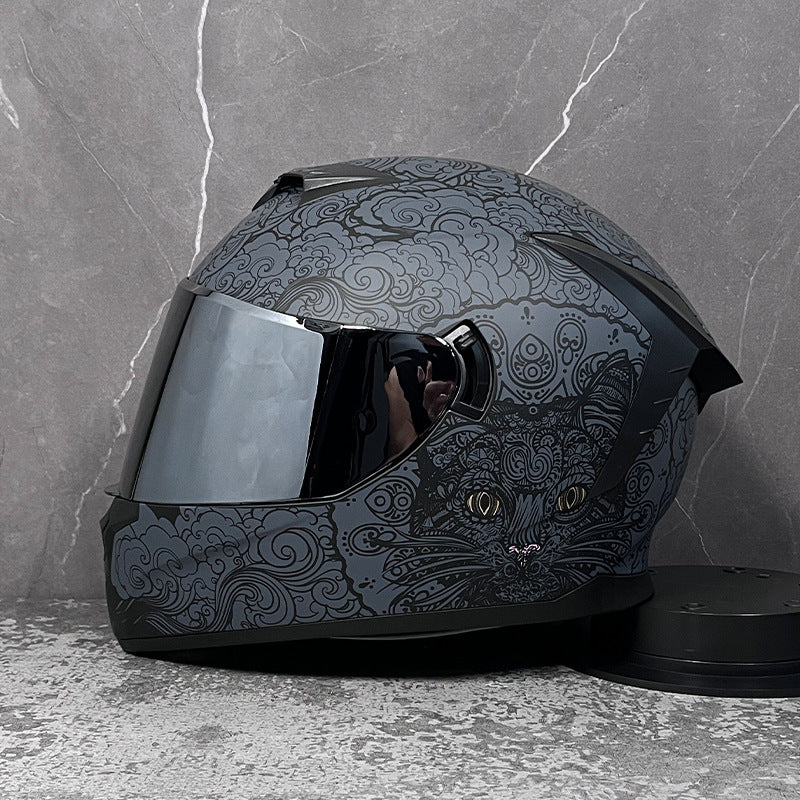 Silver-plated visor for full-face motorcycle helmet-I208