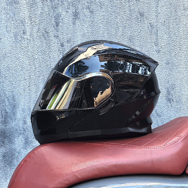 Aurora Silver Visor Modular Motorcycle Helmet (DOT Certified)-I211