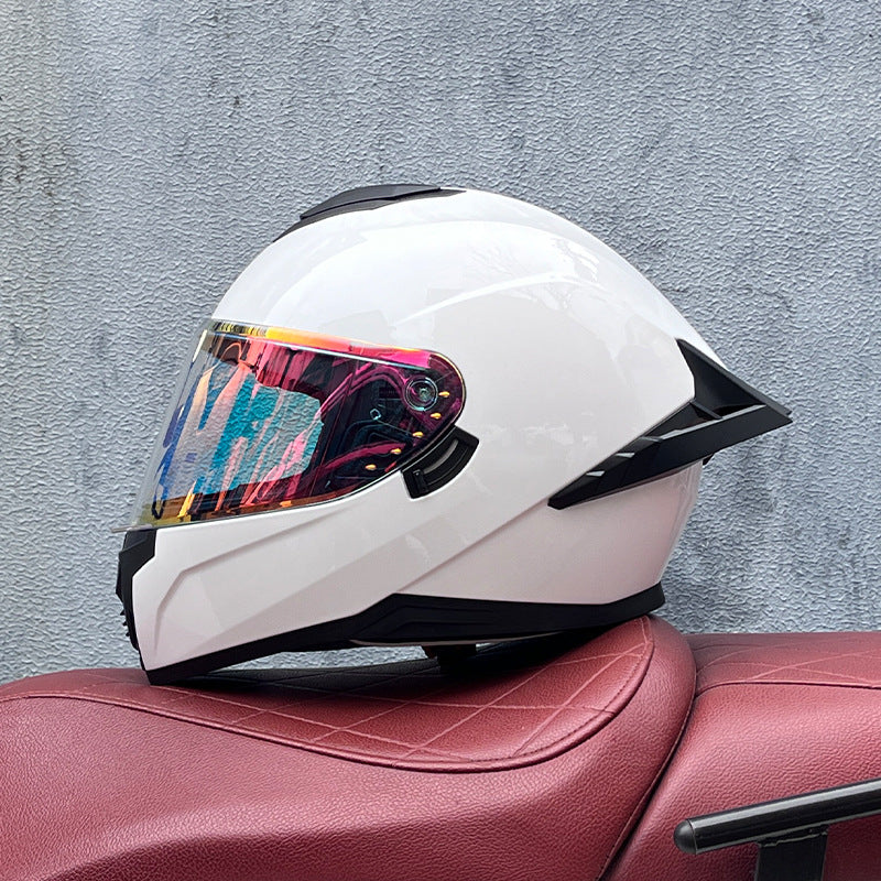 Iridescent Dual-Visor Motorcycle Helmet-I194