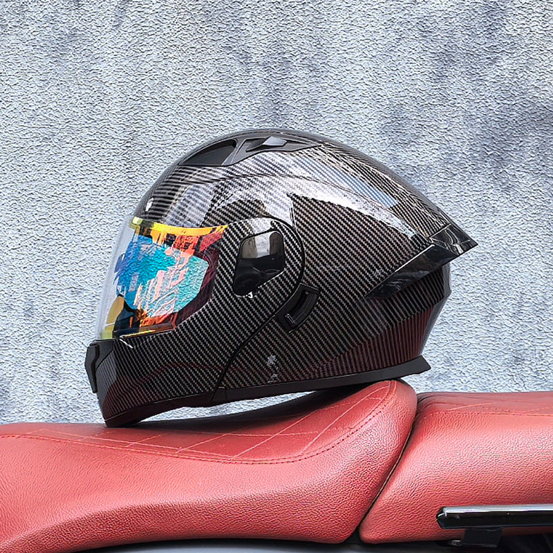 Modular Motorcycle Helmet with Dual Visors – Iridescent Cruiser Style-I185