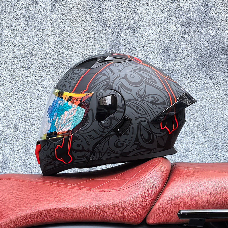 Modular Motorcycle Helmet with Dual Visors – Iridescent Cruiser Style-I185
