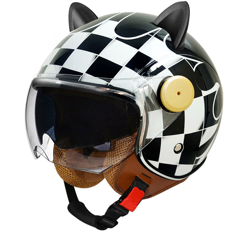 Cute cat ear motorcycle helmet-open design-I70