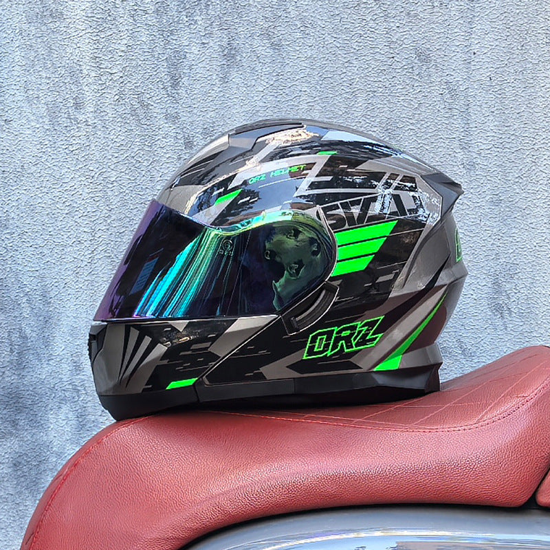 DOT-Certified Modular Motorcycle Helmet with Iridescent Visor-I210