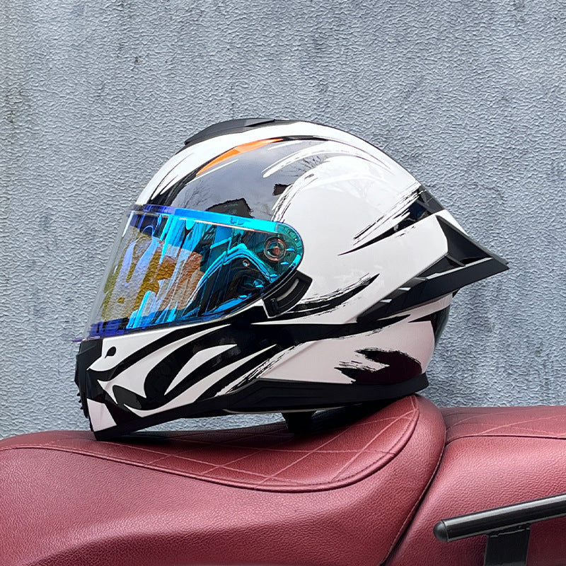 Iridescent Dual-Visor Motorcycle Helmet-I194