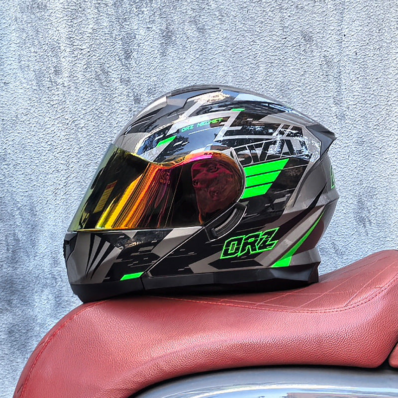 DOT-Certified Motorcycle Modular Helmet with Titanium Dark Red Visor-I212