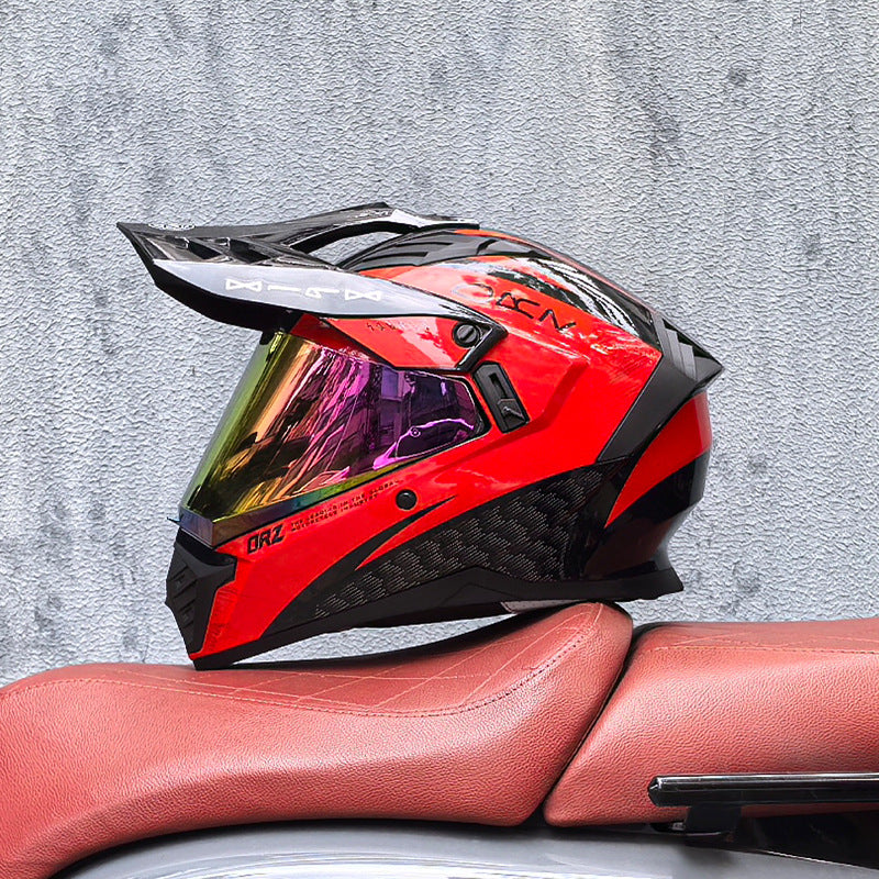 Single-visor off-road helmet for street and off-road use-I226
