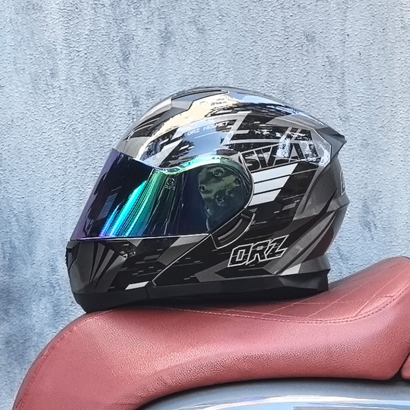 DOT-Certified Modular Motorcycle Helmet with Iridescent Visor-I210