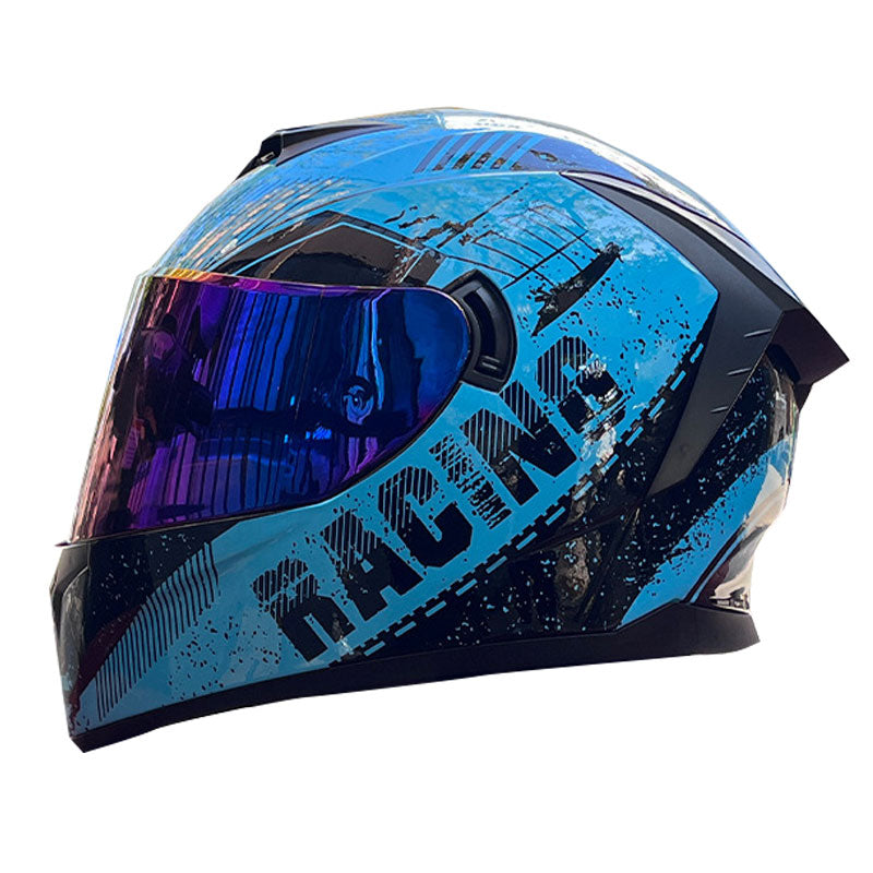 High-end sport-style full-face motorcycle helmet with dual visors-I159