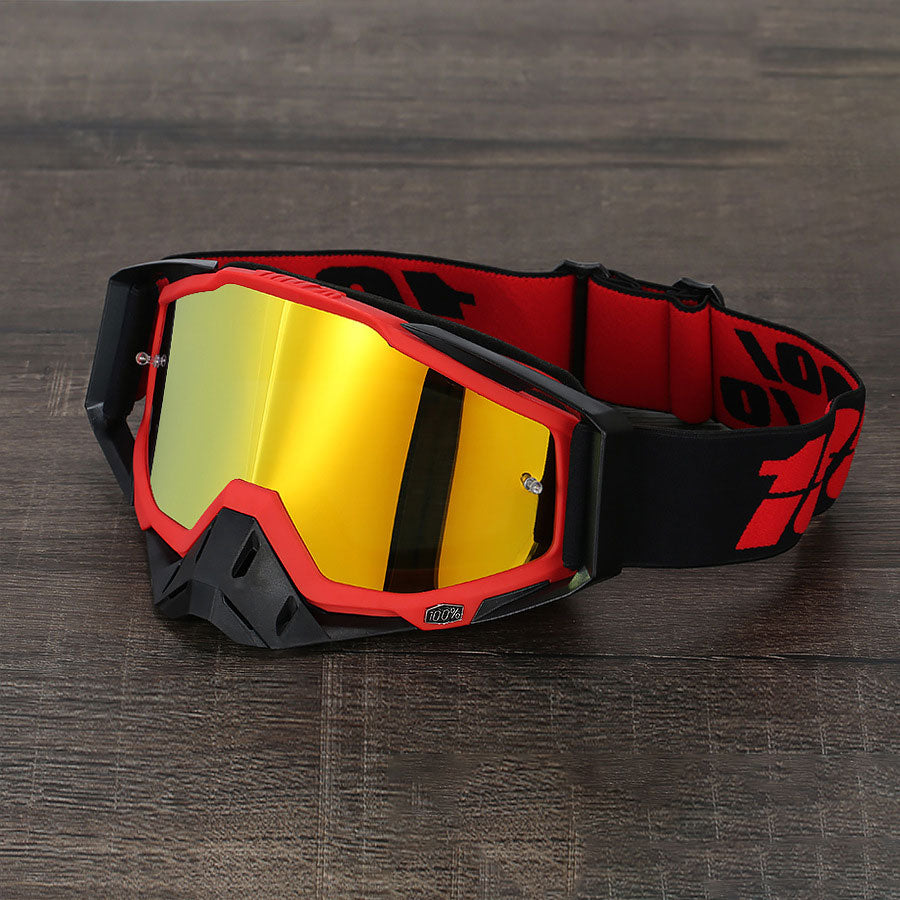 Unisex Motocross Goggles – Red Tones-H07