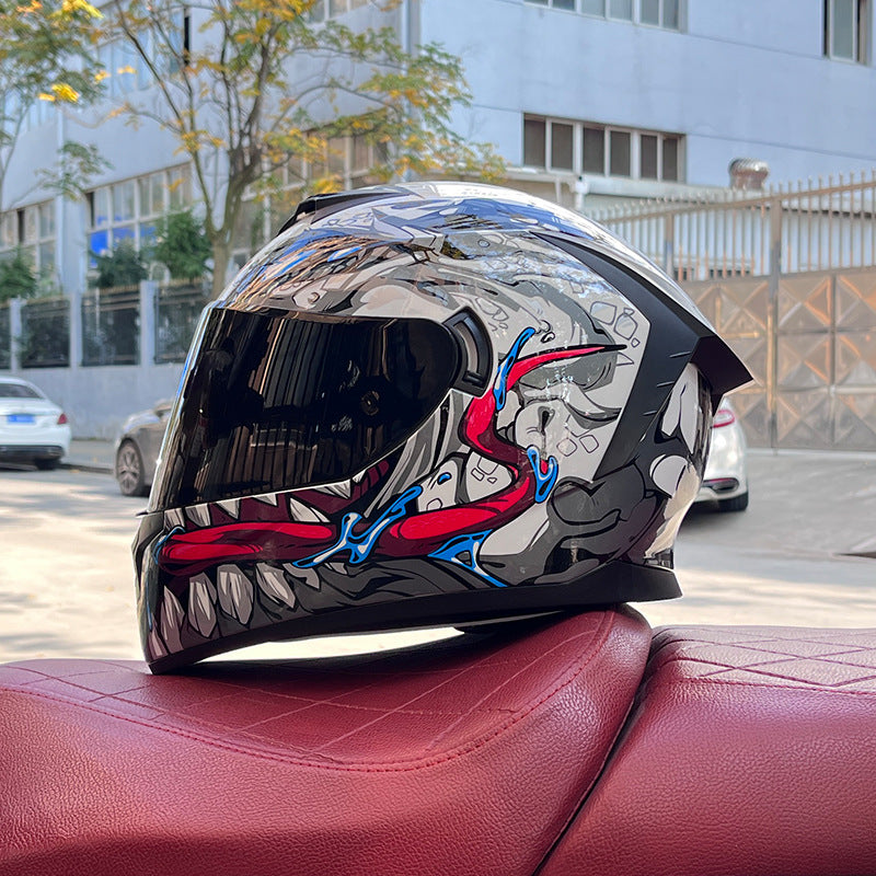 Cool Sport-Style Street Motorcycle Full-Face Helmet with Dual Visors-I160