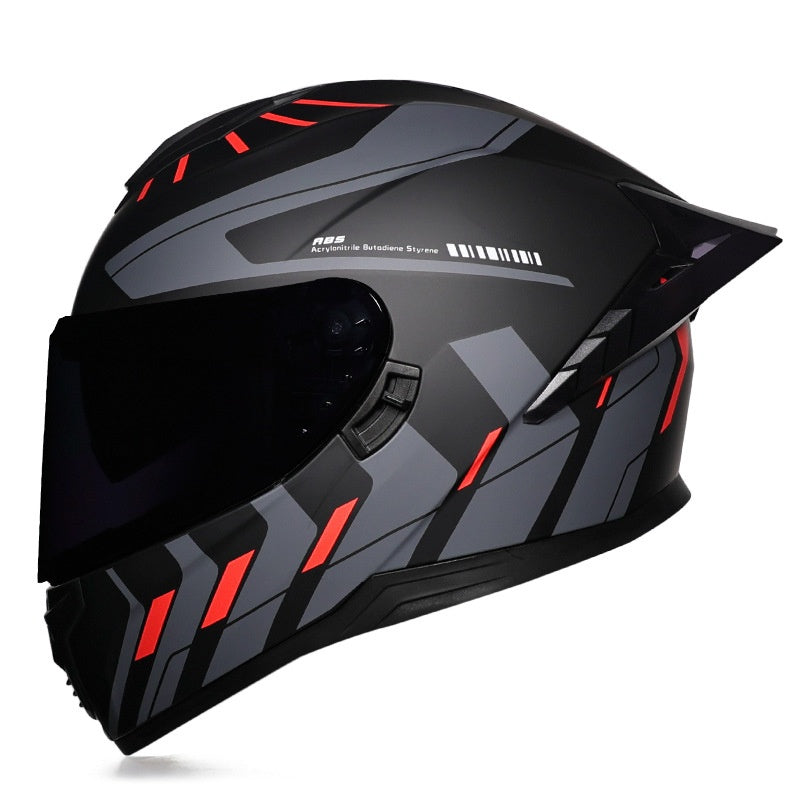 Premium dark tea-tinted dual-visor motorcycle helmet-I195