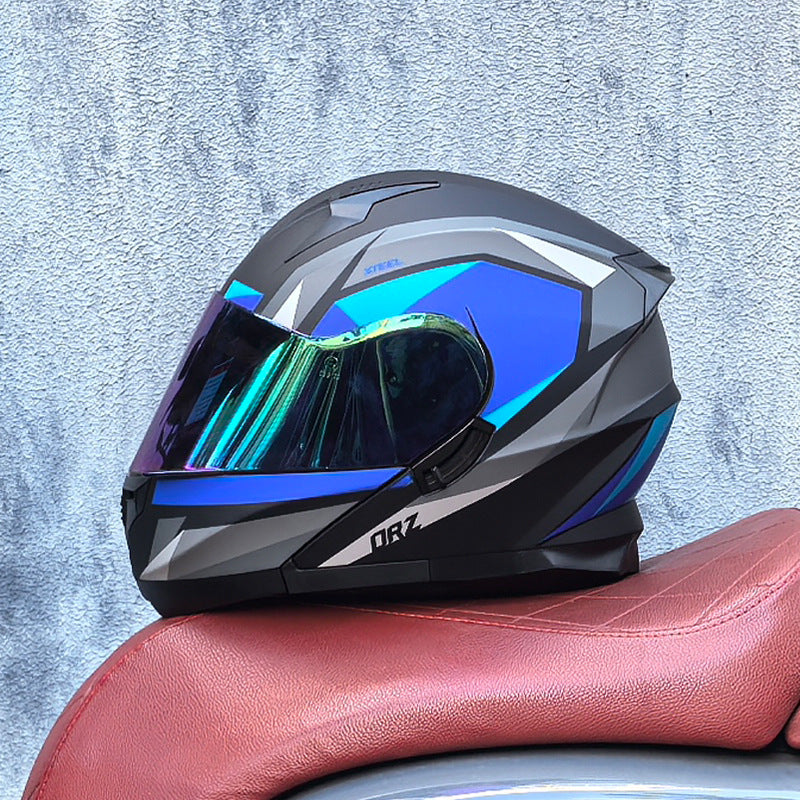 DOT-Certified Modular Motorcycle Helmet with Iridescent Visor-I210
