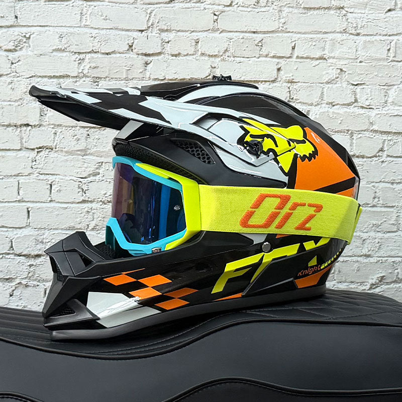 KTVMOTO Off-Road Motocross Helmet with Goggles for Dirt Bike & ATV Riding-I258