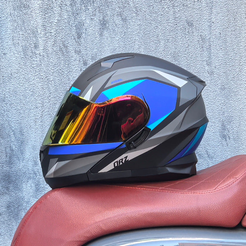 DOT-Certified Motorcycle Modular Helmet with Titanium Dark Red Visor-I212