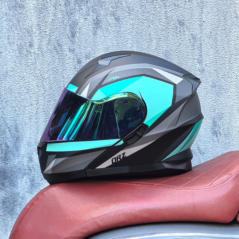 DOT-Certified Modular Motorcycle Helmet with Iridescent Visor-I210