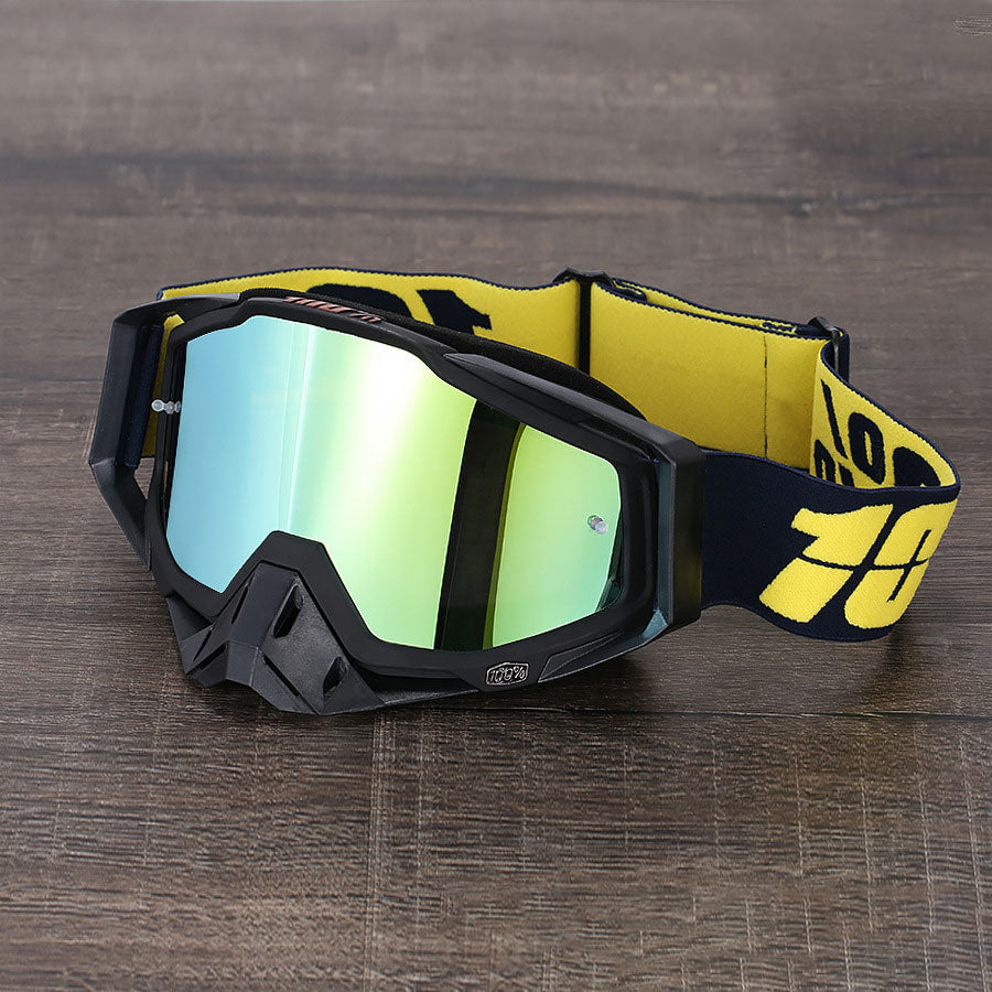 Classic Black and White Motorcycle Riding Goggles-H05