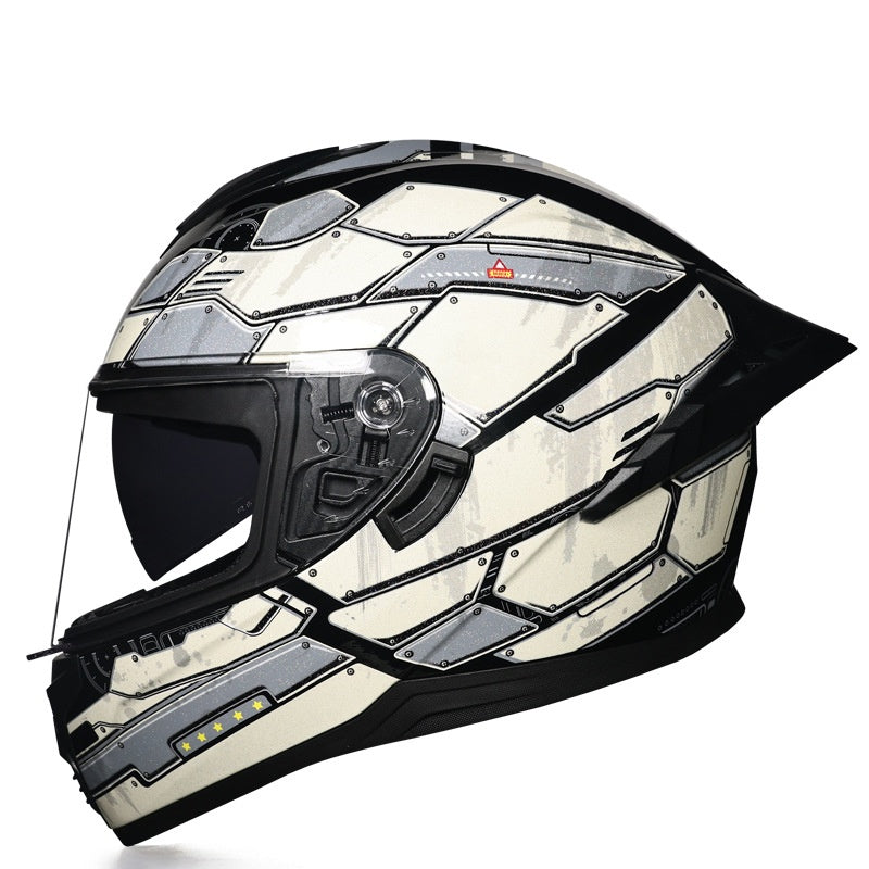 Dual-Visor Full-Face Motorcycle Commuter Helmet-I196