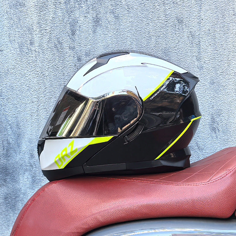 Aurora Silver Visor Modular Motorcycle Helmet (DOT Certified)-I211