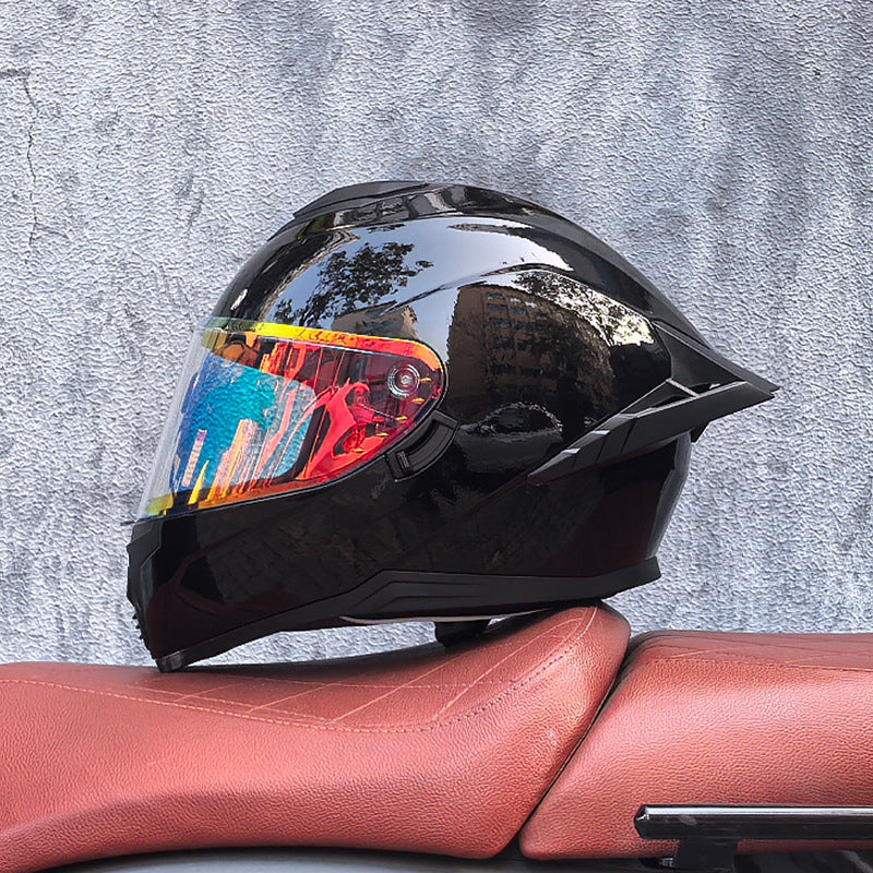 Iridescent Dual-Visor Motorcycle Helmet-I194