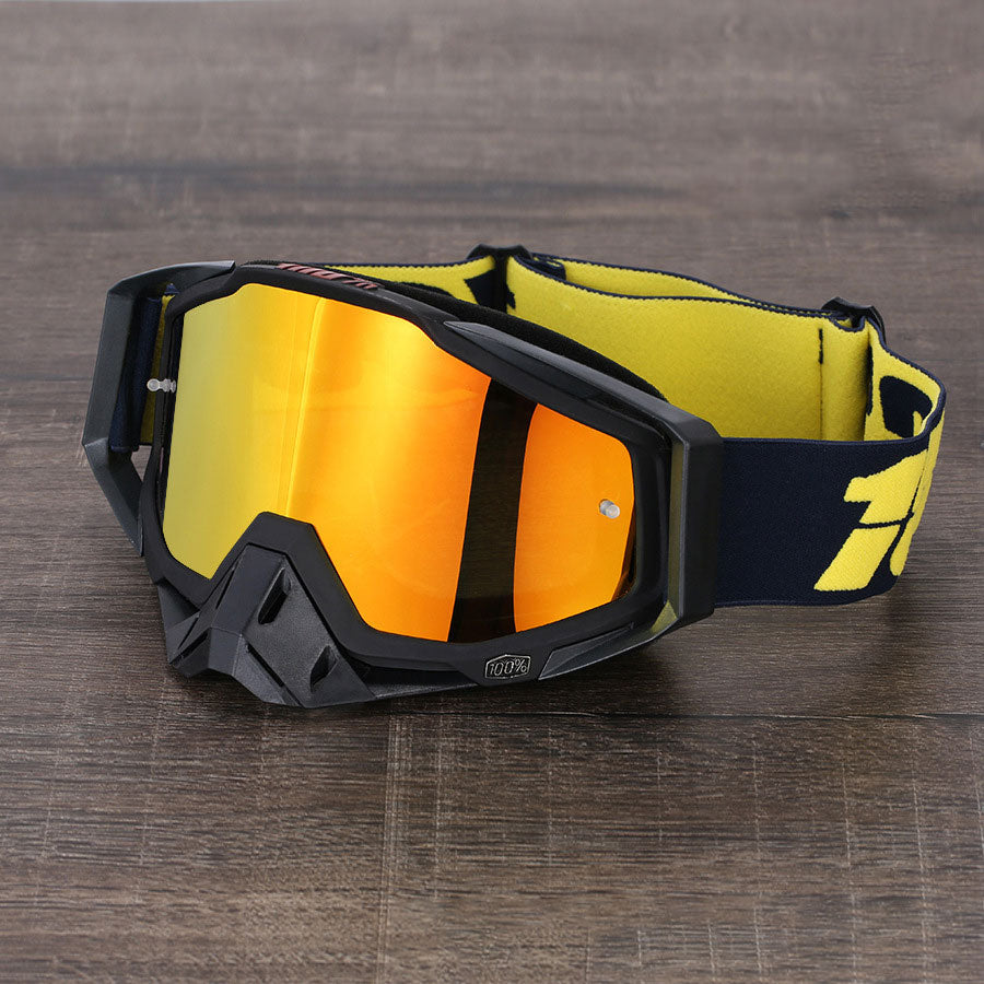 Classic Black and White Motorcycle Riding Goggles-H05