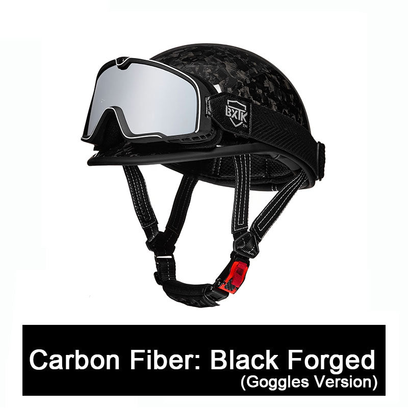 Carbon fiber motorcycle half-helmet cruiser helmet-I52