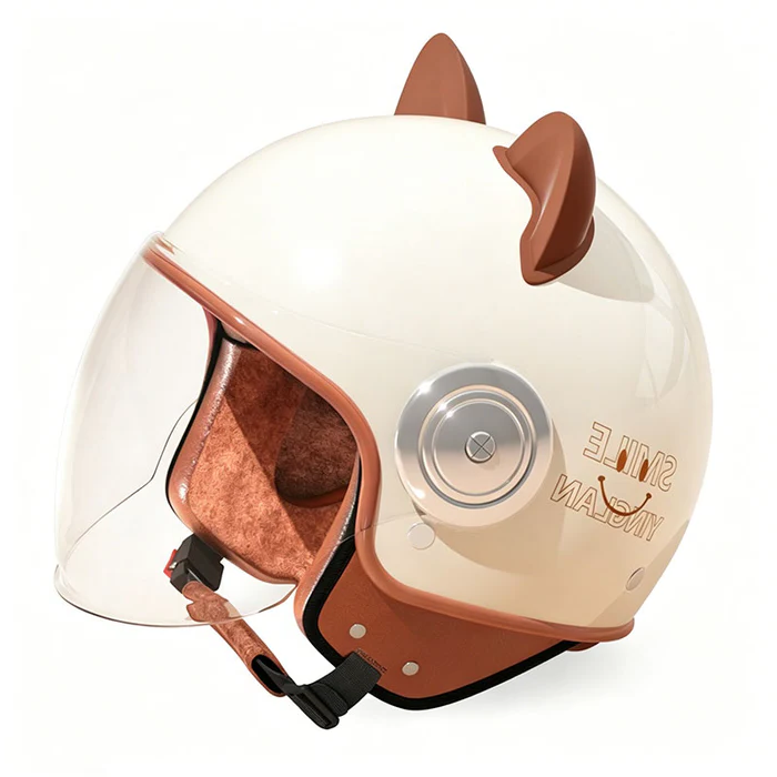 Cute cat ear three-quarter helmet for kids-I80