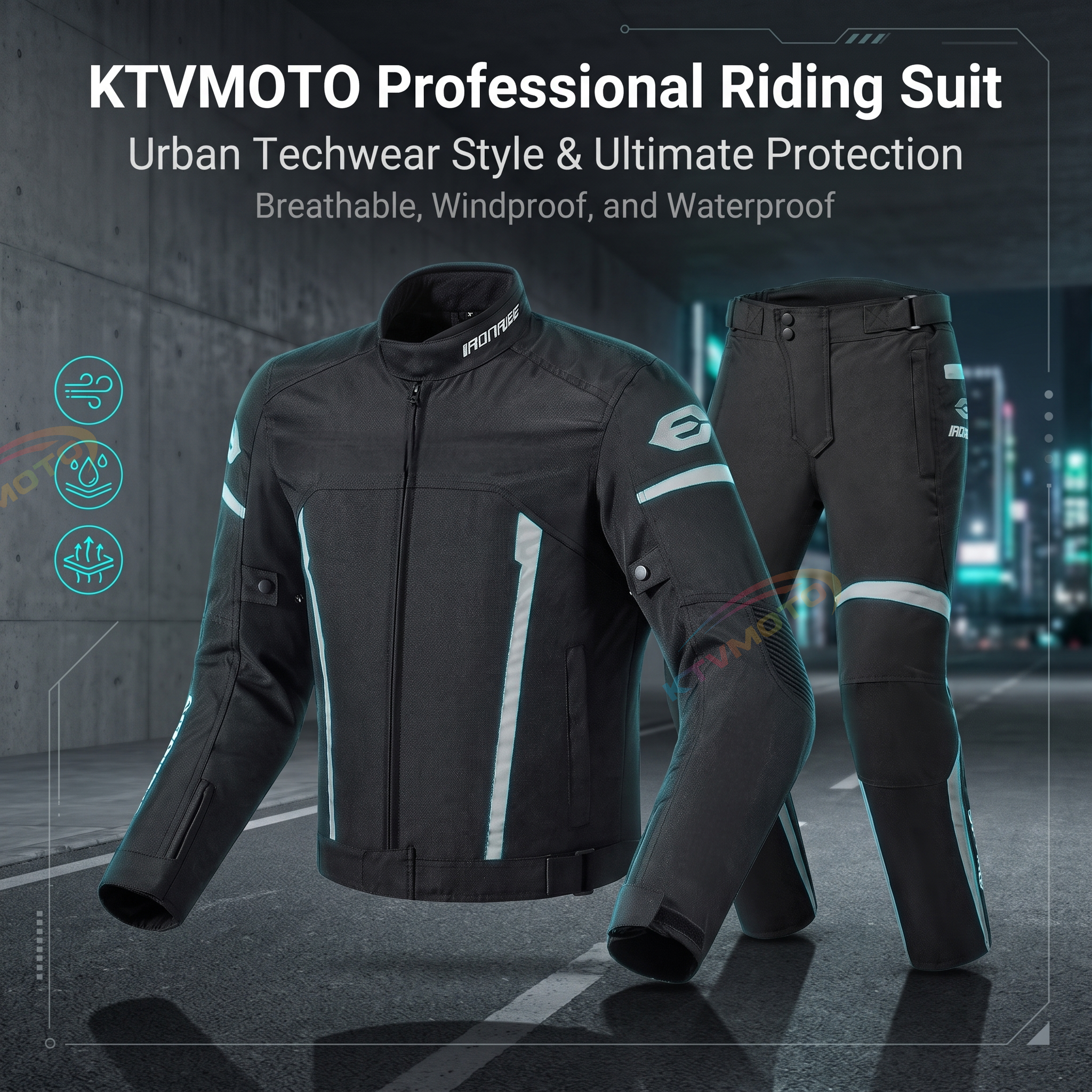 Motorcycle riding clothes are breathable, windproof and waterproof-J54